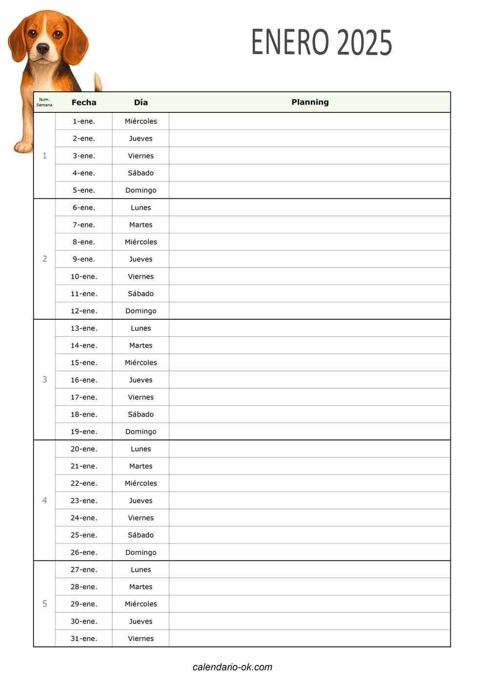 CALENDARIOS 2025 para IMPRIMIR