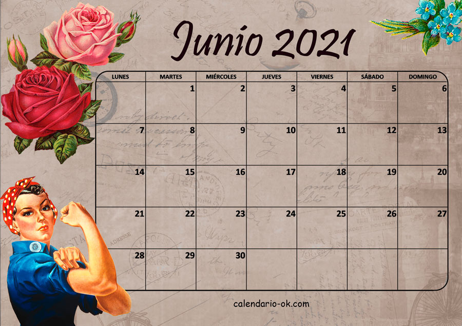 Calendario JUNIO 2021 VINTAGE
