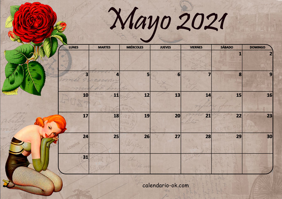 Calendario MAYO 2021 VINTAGE