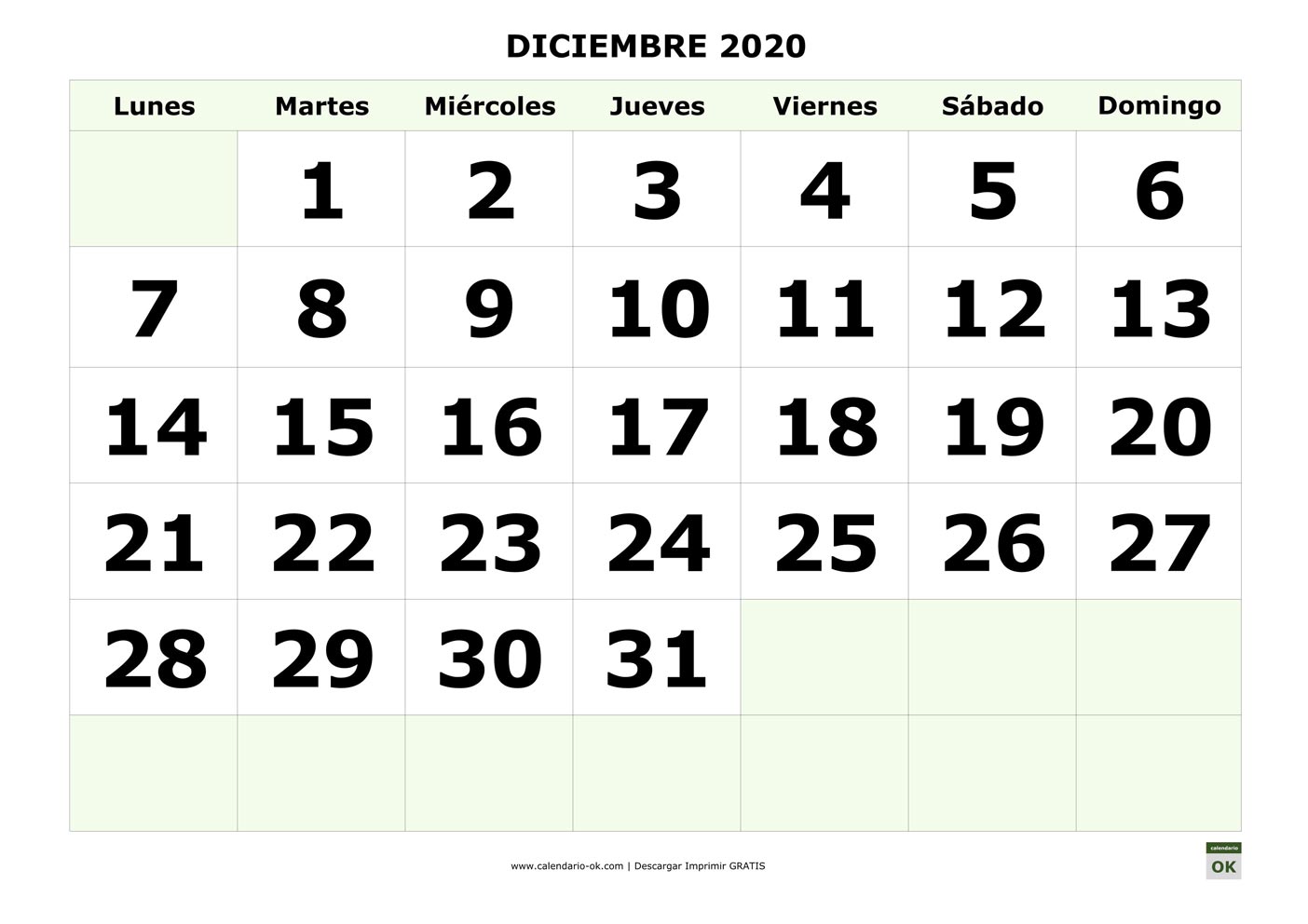 calendario feb 2021: hoja calendario diciembre 2020 para imprimir