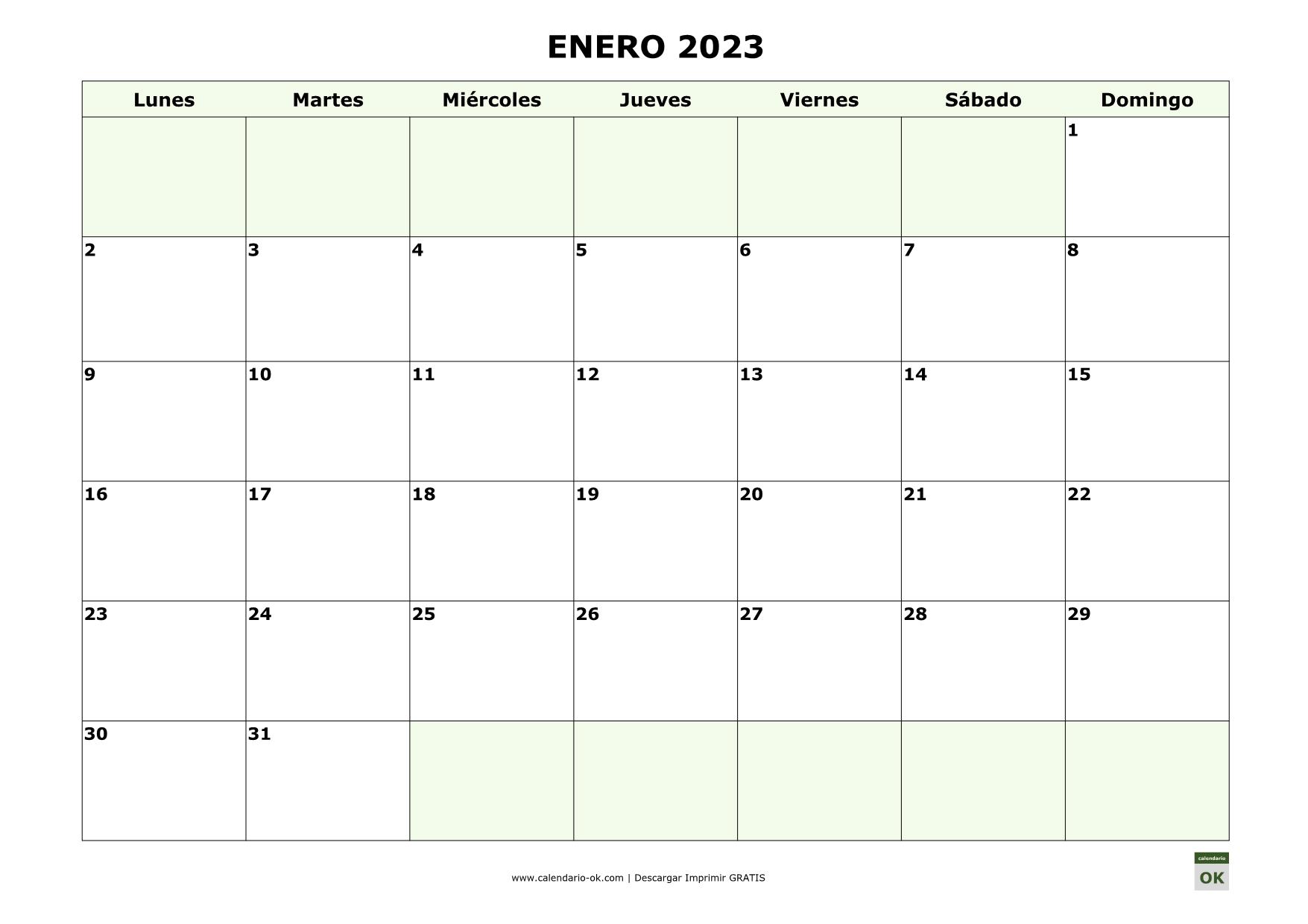 Calendario 2023 Por Mes ▷ Plantillas de CALENDARIOS 2020 en PDF JPG WORD