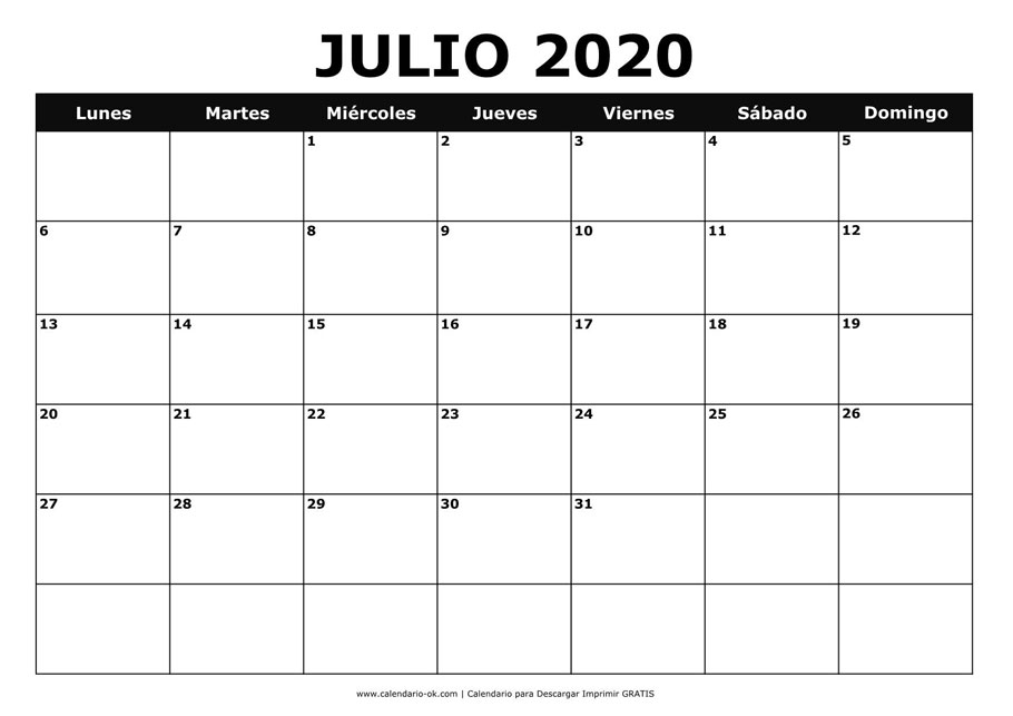 JULIO 2020 BLANCO y NEGRO