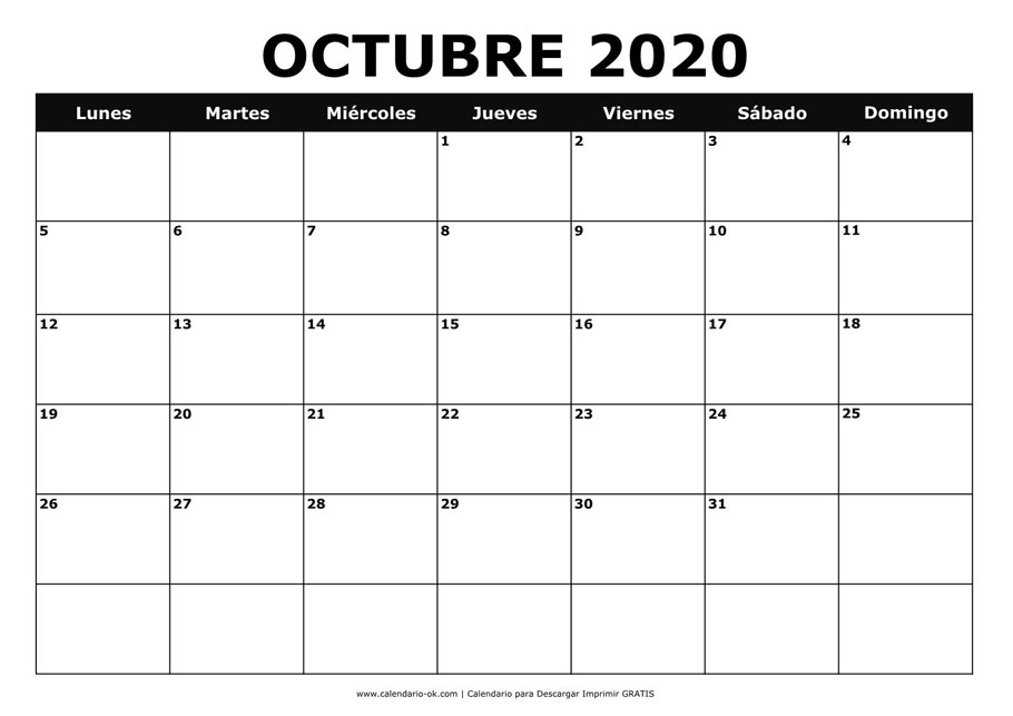 OCTUBRE 2020 BLANCO y NEGRO