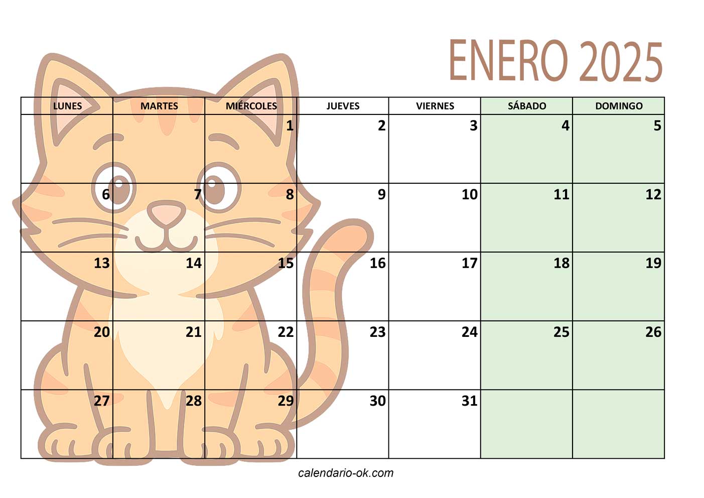 CALENDARIOS 2025 para IMPRIMIR